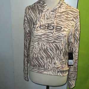 bebe New With Tags Small safari print brown/tan sport hoodie